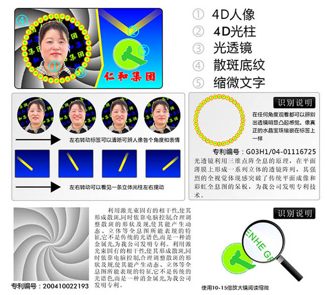 组合镭射全息防伪标签